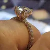 Womens Rings Crystal Jewelry New creativity flash diamond round Princess ring fashion female engagement Cluster For Female Band styles