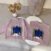 Herfst winter cartoon breien roze truien voor kinderen jongens en meisjes mode losse casual truien 210508