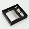 7oz Stainless Steel Hip Flask Set With Two Cups Portable Outdoor Whisky Stoup Wine Pot Alcohol Bottles Box Packing