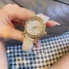 Relógios casuais para mulheres moda marca redondo forma relógio 25mm mãe-de-pérola discagem de couro relógio banda 21101925xs