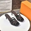 2021 Summer Women High Heel Sandals Top Quality Alphabet Leather Women's Sandal Shoes Low Heels Slippers