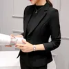 Kadın Blazer Kırmızı Uzun Kol S Cepler Ceketler Ceket Ince Ofis Lady Ceket Kadın Takım Femme 211019 Tops