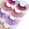 Großhandel 4 Paar Wimpern 25mm Faux Nerz farbige Wimpern Coloful Lashes für Cosplay Halloween Cosmetic Party Vendor