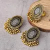 Women's Classic Green Earring/Ring Set Bijoux Wedding Jewelry Hangers Bohemia Beads Jhumka Earrings Hangers