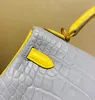 Designer Handbag Crocodile Leather 7a Quality äkta handswen 25cm äkta totes Real Matte Brand Custom Color Wax Stitchlx6b