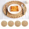 Round Shape Straw Mats Insulation Cups Bowls Water Hyacinth Pads Coffee Cup Mat Kitchen Drain Pad Dining Table Decoration BH5698 WLY