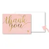 50*90MM Pink Holiday Greeting Cards Hot Stamping Thank You Card Tag Christmas Birthday Gift Supplies