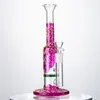 Purple Hookahs Bong Honeycomb Perc Heady Glass Bongs 14mm Joint Water Pipes Dab Oil Rigs Small Mini Rig With Bowl