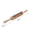 2021 Christmas Rolling Pin Engraved Rolling Pin Wooden Embossed Rolling Pin with Christmas Mold