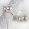 Pearl servett ringhållare servettring ons silver guld färg för bröllop bord dekoration wll1009