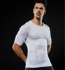 メンズボディシェイパーメンズスリミングシェーピングTshirtスリムシェーパーホワイトベストトレーニングシャツおつけのトリマーシェイプウェアHOMBRE T220K