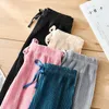 Style Pleated Wide-Leg Girls' Trousers Summer Comfortable Chiffon Children's Ice Silk Nine Cent Pants Refreshing And Clean Multicolor Options