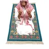 Мусульманский молитвенный коврик Толстый исламский коврик для молитвы из синели с цветочным плетением и кисточками Одеяло ковры 70x110cm27 56x43 31in 210928248M