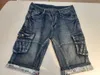 Jeans Uomo Pantaloni Corti Estate Casual Streetwear Abbigliamento Uomo Jeans Hip Hop Tasche Skinny Denim Jean Pant Shorts Blu 211009