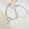 Klassieke retro stijl rvs ketting ronde glimlach gezicht goede gelukkige bedelarmband sieraden voor vrouwen mannen paren gift