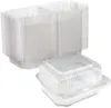 Factory Plastic Clamshell Takeout Trays Dessert Containers Hinged Food Container Disposable to Go Boxes for Salads, Pasta, Sandwiches KD1