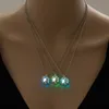 Arbre de vie creux lueur dans le noir collier lumière fluorescente bricolage médaillon pendentif colliers chaîne pour femmes enfants bijoux de mode volonté et vert bleu sablonneux