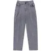 Jeans de cintura alta Primavera Otoño Harem Pantalones Mujer Denim Algodón Suelto Moda Mujer Nueve Puntos Recto 210708