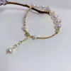 Catena di collegamento ljhmy naturale ad acqua dolce perle per perle in oro designer faschini per bracciali in bulk acero inossidabile joyeria mujer women