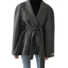 Jesienne koreańskie eleganckie światło dojrzały wiatr wełniany płaszcz jest cieńszy z potargowanymi koronkowymi kobietami GX1251 210507
