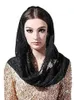 3m / 4m / 5m Long Red Muslim Wedding Veil Lace Black, Elfenben Tillbehör med Guld Blommig Applique Hög kvalitet