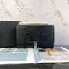 Luksusowa torebka Torby na ramię ze skóry aligatora Pomponem Kobiety Crossbody Torba na łańcuszku Kopertówka Lady Flap Skórzane torebki od projektantów Satchel messenger Krokodyl posiadacz karty torebka