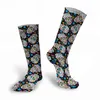 Nuovi calzini lunghi in cotone da donna invernali con stampa 3D Stile giapponese Street Hip Hop Caldi sportivi Calzini da uomo Happy Calf con teschio Y1119