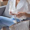 Korean Sweet Turn-down Collar Ruffled Shirt Woman Chic Puff Short Sleeve White Women Blouses Elegant Ladies Tops Blusas 14364 210518
