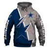 Men's Hoodies & Sweatshirts Fashionable Cowboys Hoodie Running Player Beating Line Letter Star Print 3D Sweatshirt American Siz S-5xle