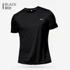 Camicia da ginnastica in poliestere sport t uomini a manica corta allenamento allenamento magliette top-shirt fitness