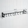 Kitchen Storage & Organization 1Pcs Multifunctional Wall-Mounted Rack Shelf Free Punch Hanging Aluminum Rod Removable Hook