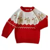 Weihnachten Elch Herbst Winter Junge Mädchen Langarm Gestrickte Pullover Jungen Mädchen Pullover Für Baby Kinder 210429