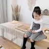グーポソン春幼児ガールズドレスファッション韓国の格子縞長袖プリンセスドレスパーティー衣装秋の小さな子供の衣装210715
