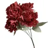 5 Branches Peony Red Pink Champagne Faux Silk Peony Flowers for Table Centerpiece Wedding Party Home Decoration