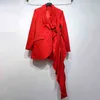 DwoTwinStyle повседневная нерегулярное пиджак для женщин, зарезанный с длинным рукавом Корейское черное пальто женское осень осень мода 211222