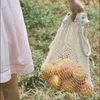 Torba na zakupy Torebki Shopper Tote Mesh Netto Woven Torby bawełniane String Fruit Schowek Torebka Reusable ZWL172