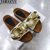 Metalowe Buty Platformy łańcuchowej Kobiety Kapcie Slip On Open Toe Slides Oryginalne skórzane Mules Sandals Casual Beach Zapatos Mujer