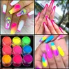 9 Färger Fluorescerande Neon Pigment Pulver Set Glitter Sommar Shinny Ombre Gel Manicure Nail Art Decorations