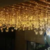 Decorazione per feste Colore 4 m Tenda a farfalla a led europea Icicle Light Wedding Bar String Outdoor impermeabile e antigelo