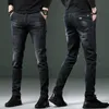 Mäns jeans vår- och höstbyxor trendiga avslappnade byxor 210318