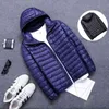 Men's All-Season Ultra Lightweight Packable Down Jacket Water and Wind-Resistant Breathable Coat Big Size Men Hoodies Jackets G1108