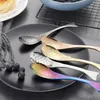 Cucchiai in acciaio inossidabile 304 per ristoranti creativi con cartoni animati di pesce PVD placcati in titanio