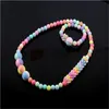 Colorful Beads Jewelrys Sets Pendants Necklace Bangle Acrylic Fiower Kids Children Jewelry Girl Charm Bracelet Necklaces 2 2nc K2