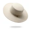 Stingy Brim Hats厚手の男性と女性のウールのフラットトップ10cmのフェルト帽子が大きい