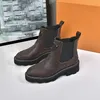 Luxe Designers Squad Sneaker Boots Lady High Top Chunky Calfskin Martin Winter Dames Zijde Koeienhuid Lederen Platform Platte Mode Beaubourg Enkellaars Maat 35-41