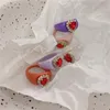 結婚指輪LOVOACCレトロな韓国の光沢のあるラインストーン愛の心女性キャンディーカラー樹脂Arcylic Chunky Ringの声明の付属品