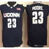 Nikivip Hommes Uconn Huskies College Maillots 15 Kemba Walker 10 Sue Bird 3 Diana Taurasi 30 Breanna Stewart 34 Ray Allen MARINE Maillots de basket-ball