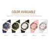 Women's Horloges Chronograph Rose Gold Sport Horloge Dames Diamant Blauw Rubber Band XFKS Analoge Vrouwelijke Quartz Horloge