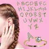 A-Z Brev Guldfärg Metall Justerbar Öppningspar Ringar Initials Namn Alfabet Kvinna Kreativa Finger Trendiga Party Smycken