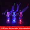 어두운 유리 유리 오일 버너 봉에 도매 한 글로우 (LED LIGHT DAB RIG ASH ASH CACCHER 10MM 유리 오일 버너 파이프와 호스가 가장 저렴한 오일 오일 리그)